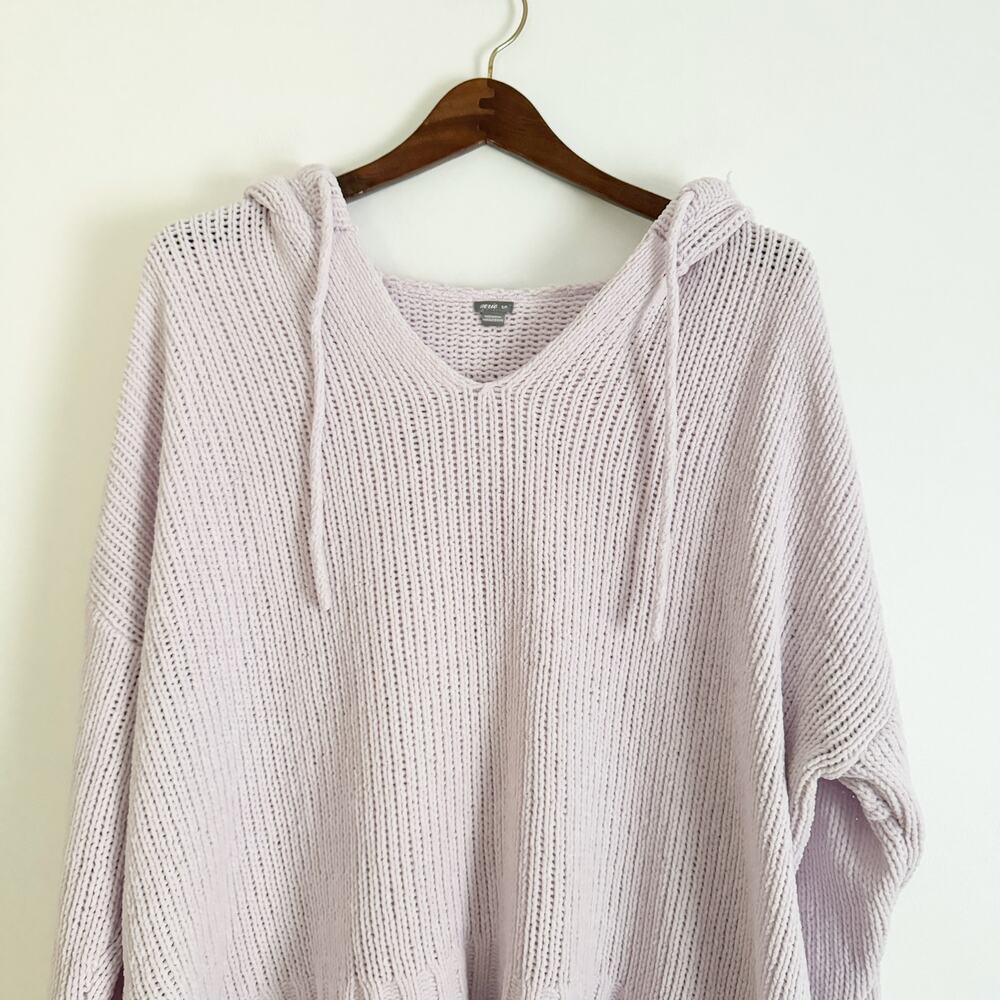 AERIE Chenille Hoodie Sweater Light Purple Small S - Picture 3 of 9